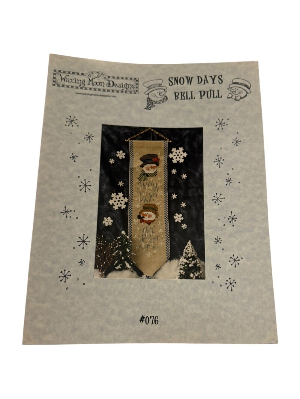 Waxing Moon Designs Snow Days Bell Pull Cross Stitch Pattern #076